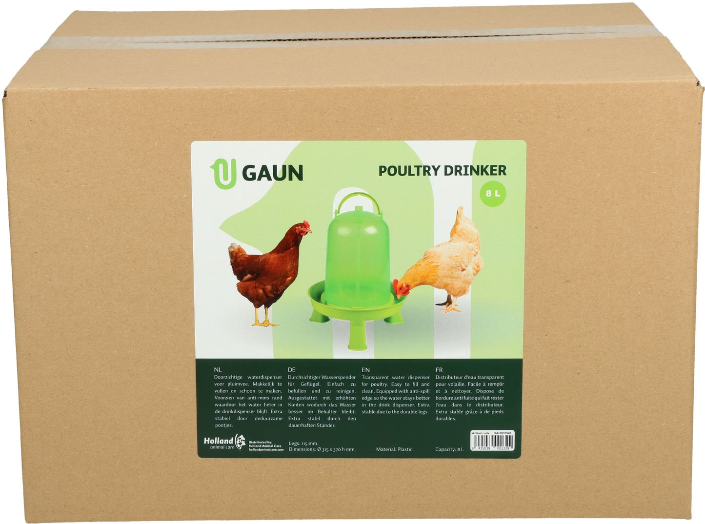 Poultry drinker with legs 1.5 l green lemon