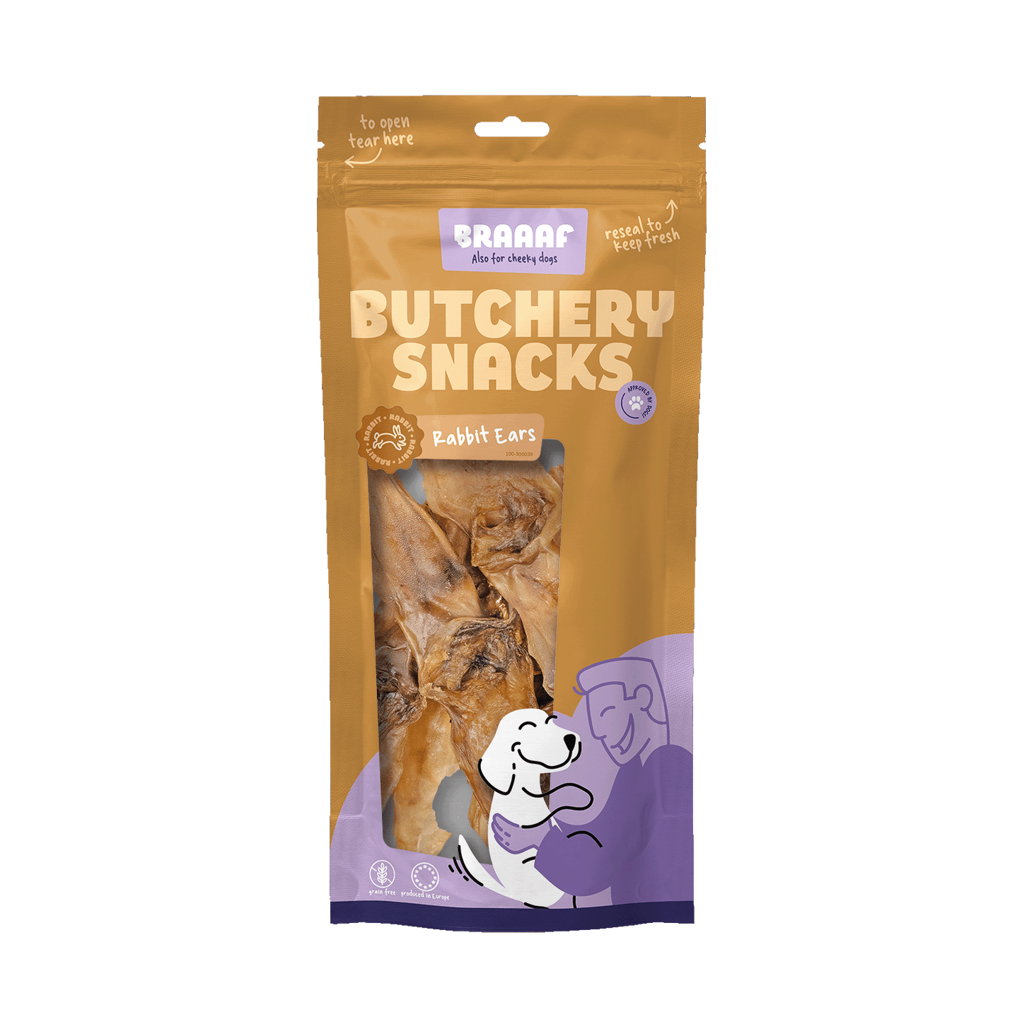 Braaaf Butchery Snacks Rabbit Ears 80 g