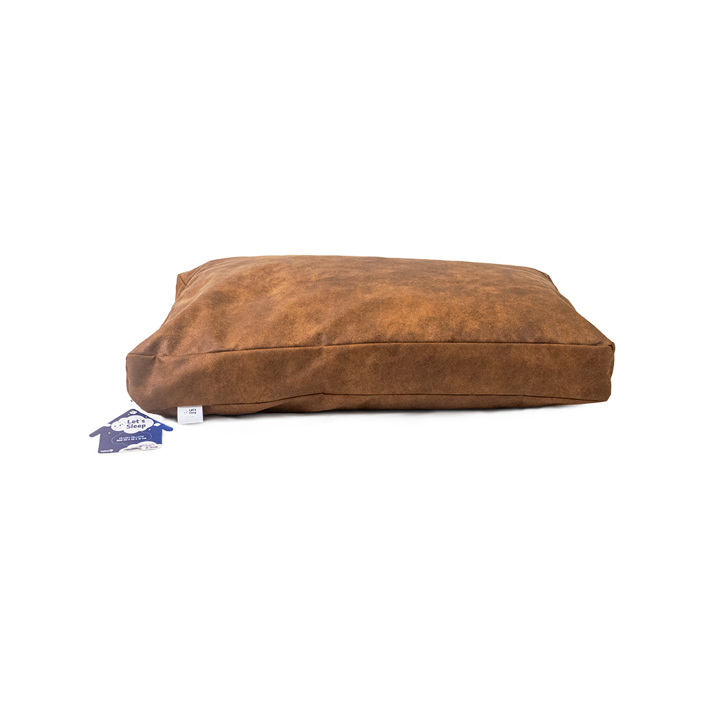Let's Sleep Plush Pillow Dog Bed XL Cognac