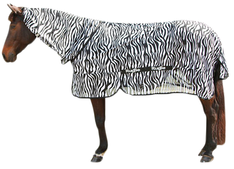 Fly & Eczema Blanket Zebra with neck-section 195cm 185 cm