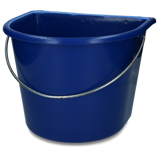 Bucket with flat side 15 l blue