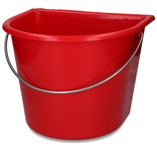 Bucket with flat side 15 l red