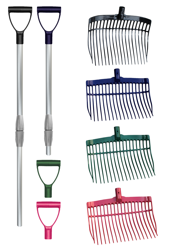 Shaving fork plastic black with alu handle in a box
