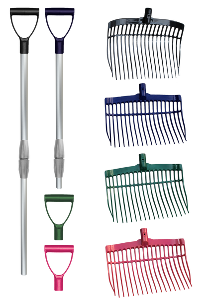Shaving fork plastic black with alu handle in a box