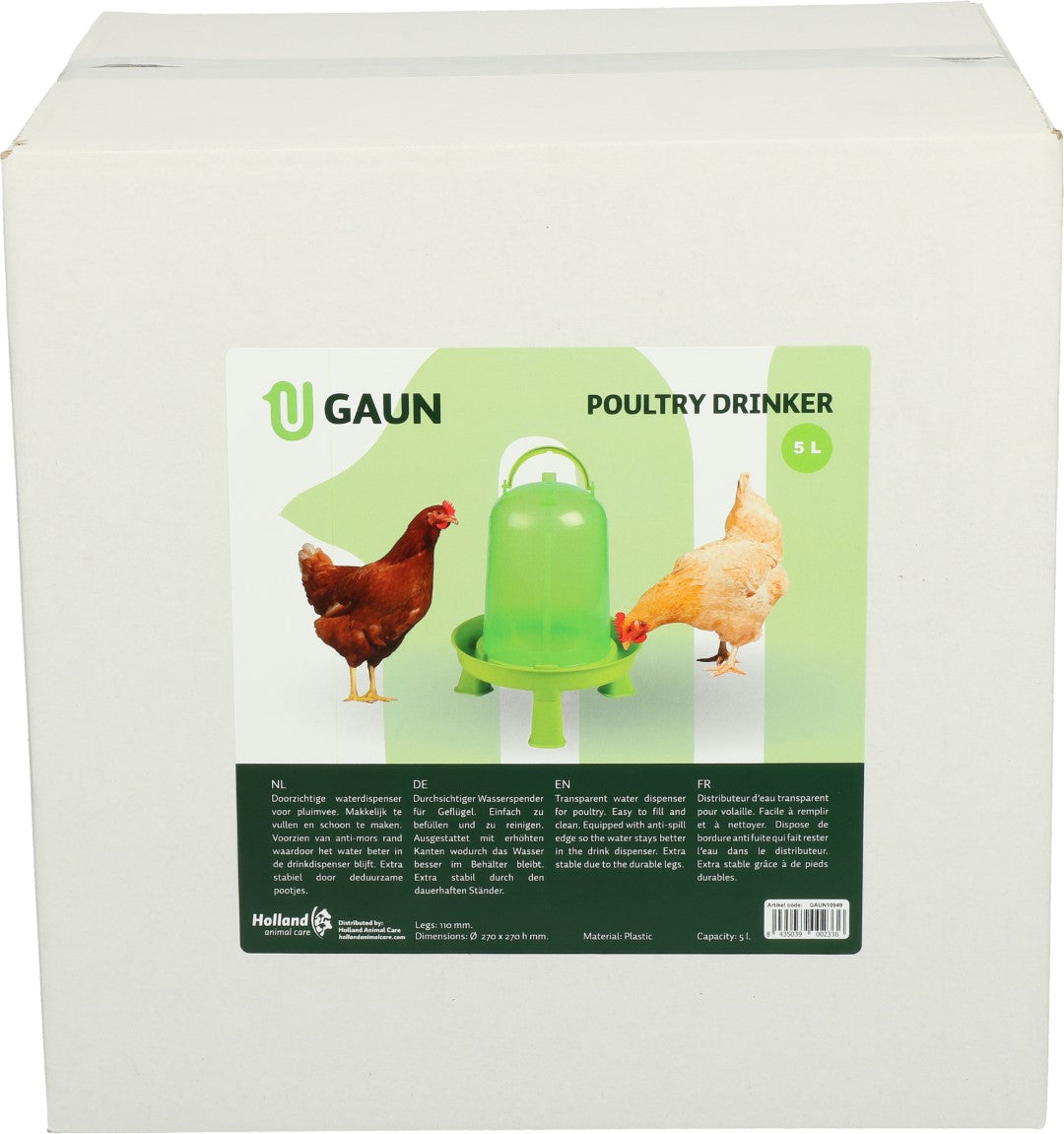Poultry drinker with legs 1.5 l green lemon