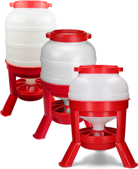 Poultry feeder with legs 30 l red