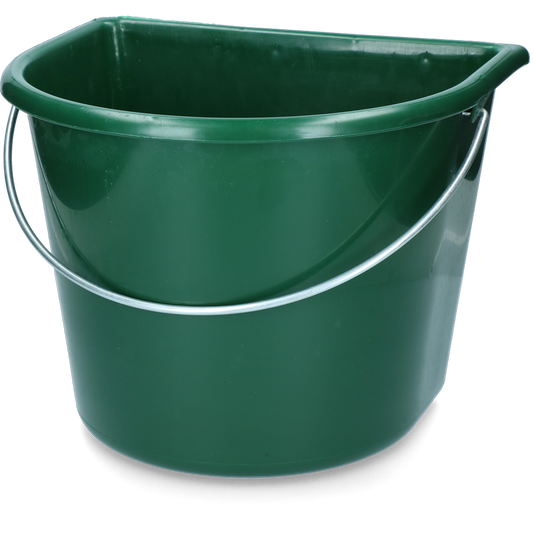 Bucket with flat side 15 l green
