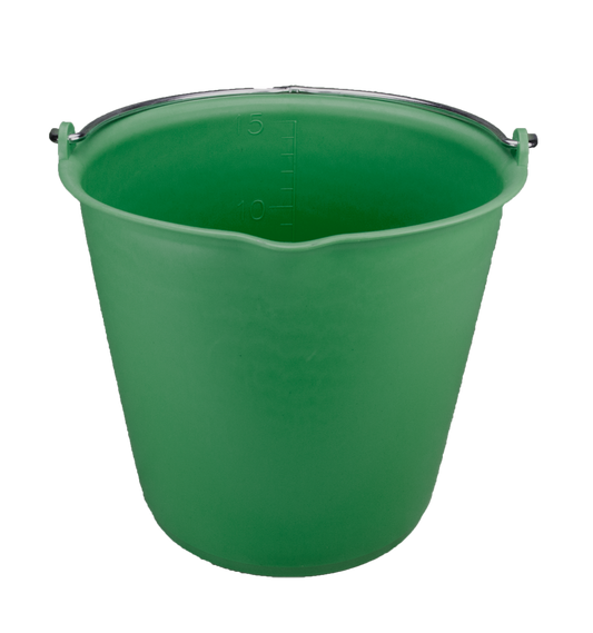 Bucket 15 l with pouring spout green