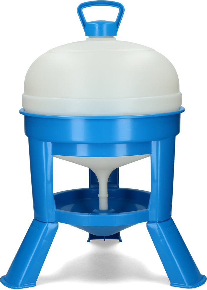 Poultry drinker with legs 20 l blue with siphon
