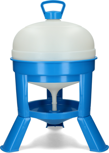 Poultry drinker with legs 20 l blue with siphon