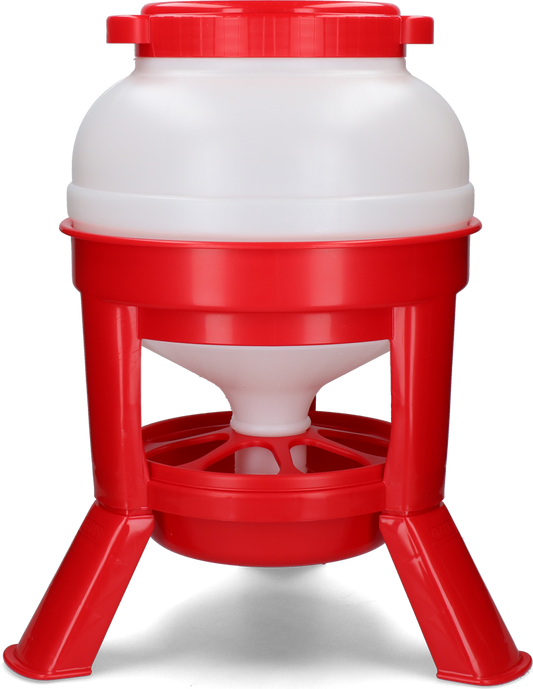 Poultry feeder with legs 20 l red hopper
