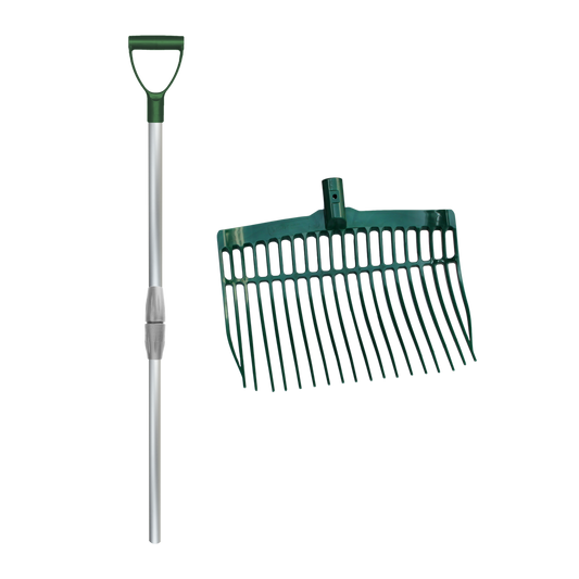 Shaving Fork plastic green with alu. handle in a box