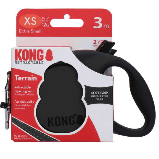 KONG Retractable Leash Terrain Black XS (3m/12kg)