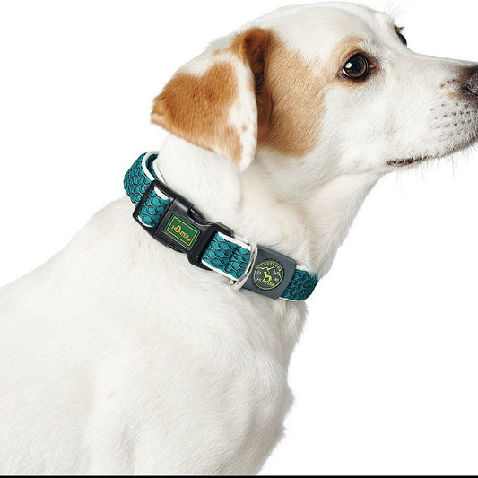 Dog collar Hunter Basic Thread Blue Size M (33-50 cm)
