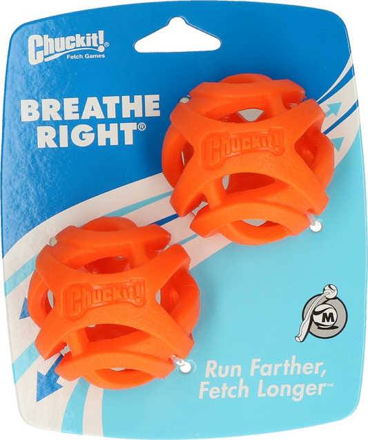 Chuckit Breathe Right Fetch Ball Medium 2 pk