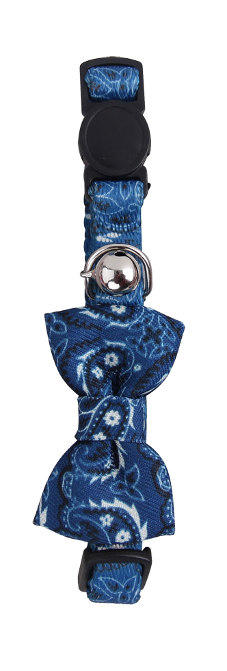 Cat collar w/Bowknot blue