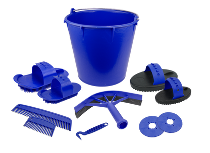 Grooming set 10 pieces in bucket navy blue
