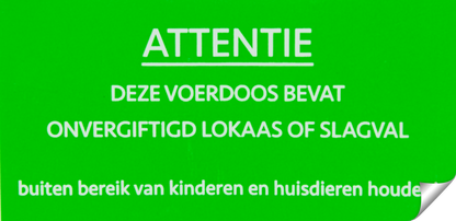 Sticker "Onvergiftigd / Slagval"