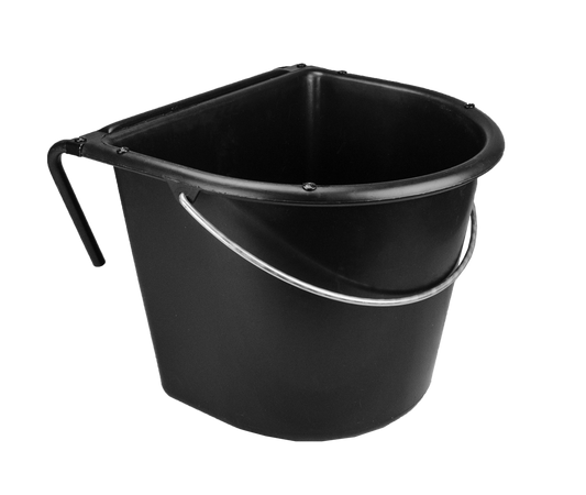 Feed trough 15 l with hook and handle black