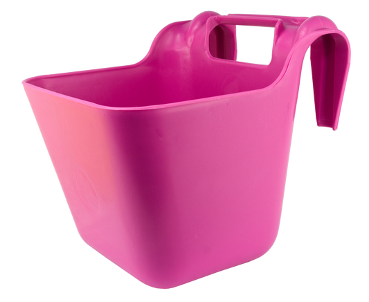 Feed trough with plastic hooks pink 13,5 l plastic