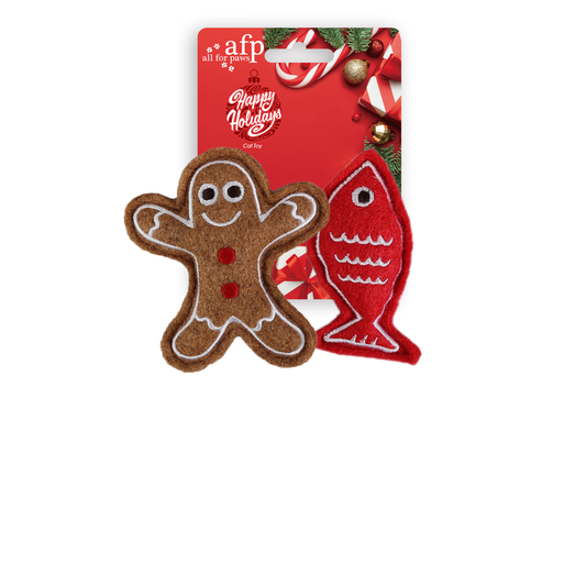 AFP Happy Holidays 2-Pack Gingerbread Man & Fish