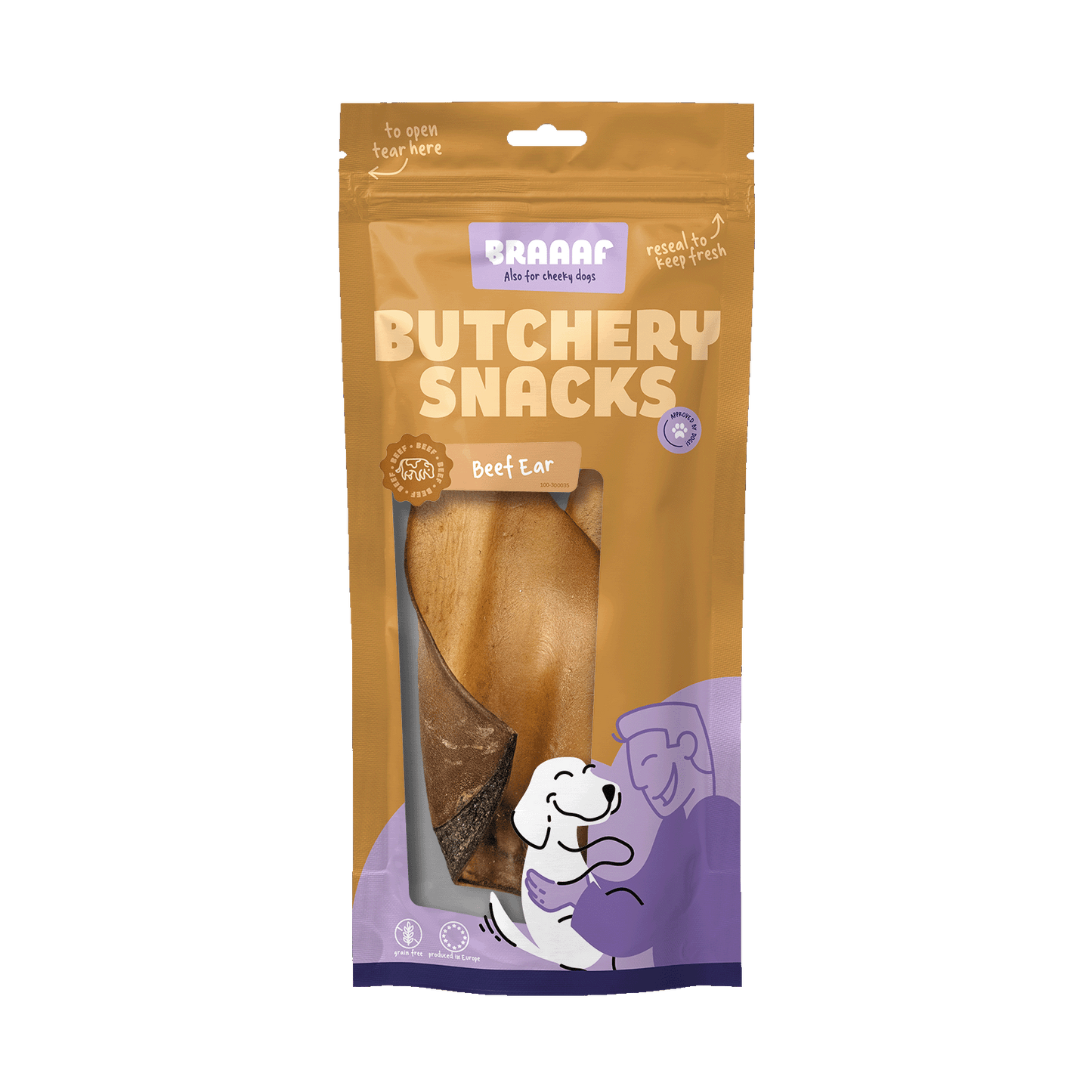 Braaaf Butchery Snacks Beef Ear 2 pcs