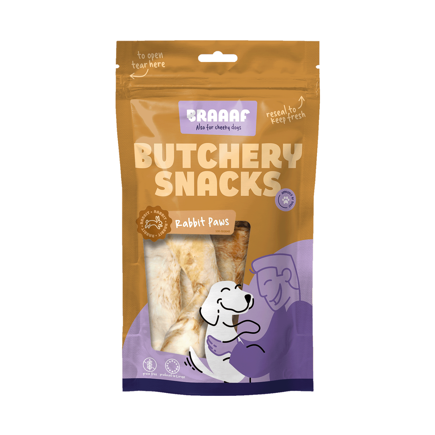 Braaaf Butchery Snacks Rabbit paws 100 g