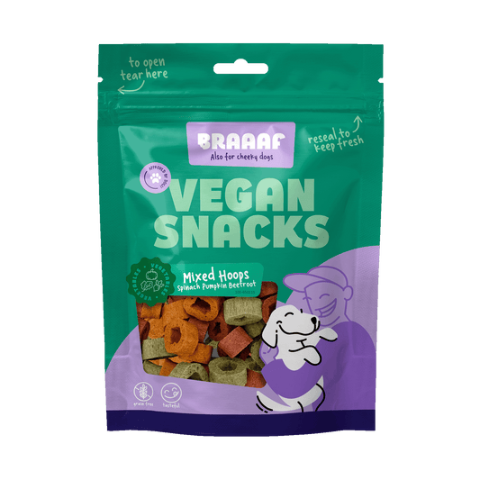 Braaaf Vegan Snack Mixed Hoops Spinach Pumpkin Beetroot - 1 cm