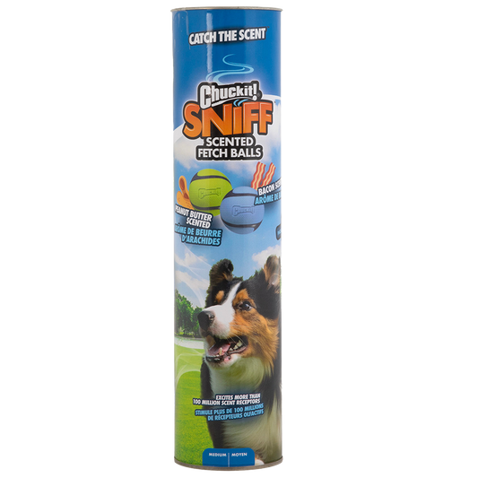 Chuckit! Sniff Fetch Ball Bacon & Peanut Butter M 4-pack