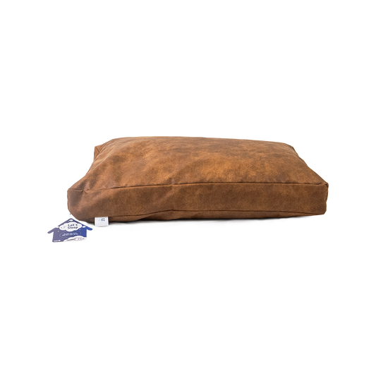Let's Sleep Plush Pillow Dog Bed L Cognac