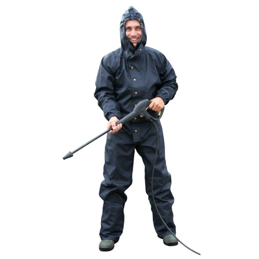 Washing and cleaning overall with hood M Dark Blue