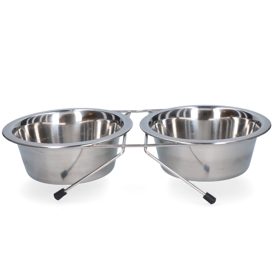 Food and drinking bowl stainless steel with stand Ø 16 cm (750 ml)