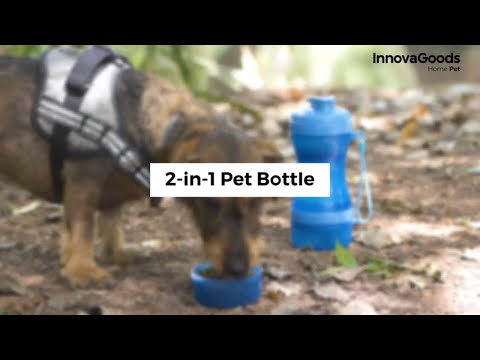2-in-1 bottle with water and food containers for pets Pettap InnovaGoods